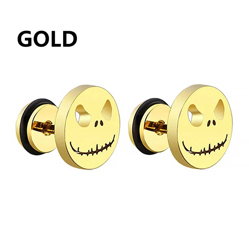 Stud Earrings Halloween Pumpkin Head Earrings