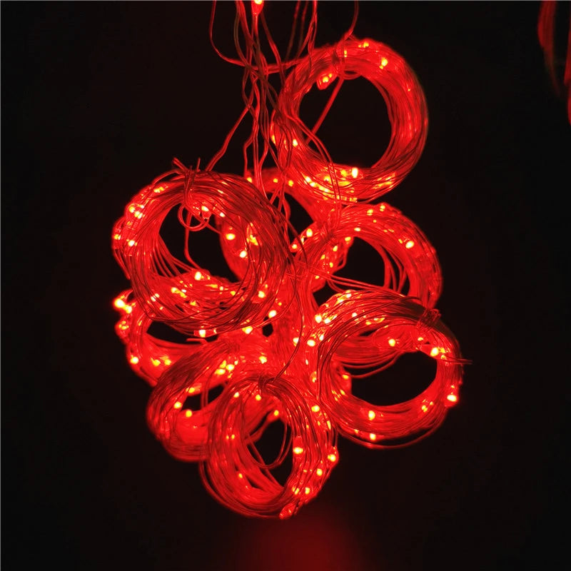3M/6M LED Garland Curtain Lights 8 Modes USB