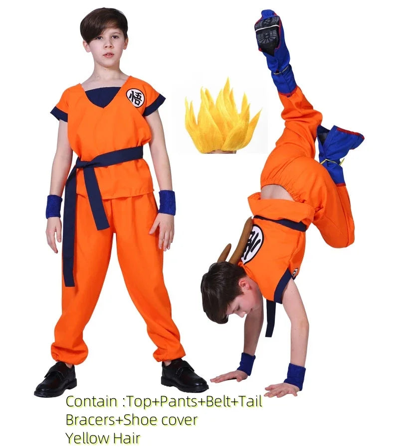 Son Goku Costumes Suit and wig