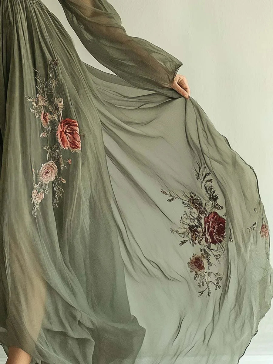 Boho Woman Clothing Floral Print Long Dresses