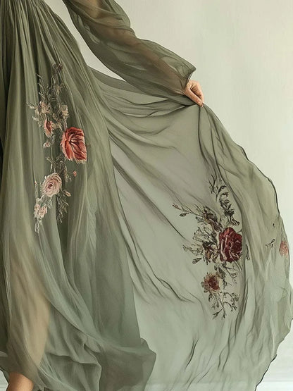 Boho Woman Clothing Floral Print Long Dresses