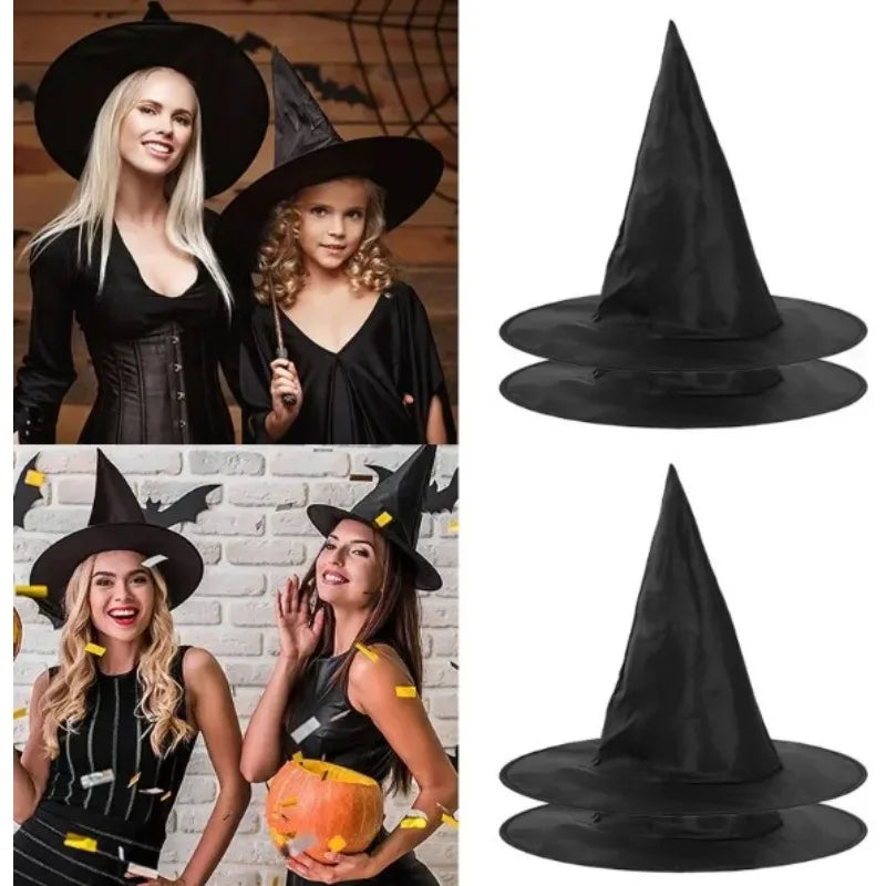 Halloween Black White Witch Cap