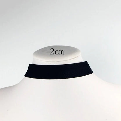 Soft Black Velvet Choker Necklace