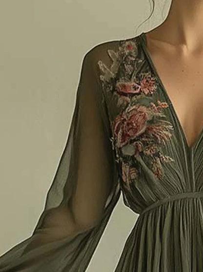 Boho Woman Clothing Floral Print Long Dresses